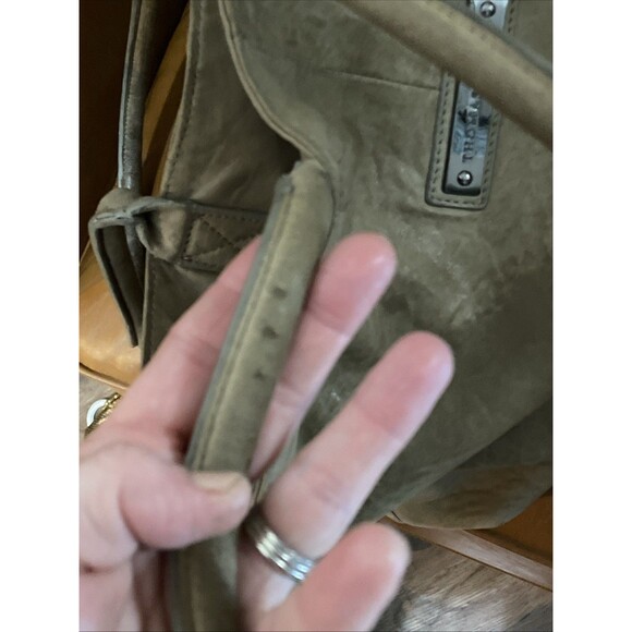 Thomas Wylde Magnet Closure Leather Shoulder Handbag Tote Tan Slouchy Flaws Read - Picture 9 of 16